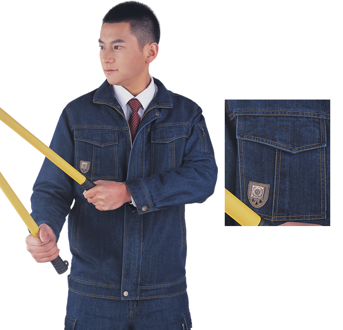 廈門工作服-高級牛仔厚型休閑套裝 酶洗工藝